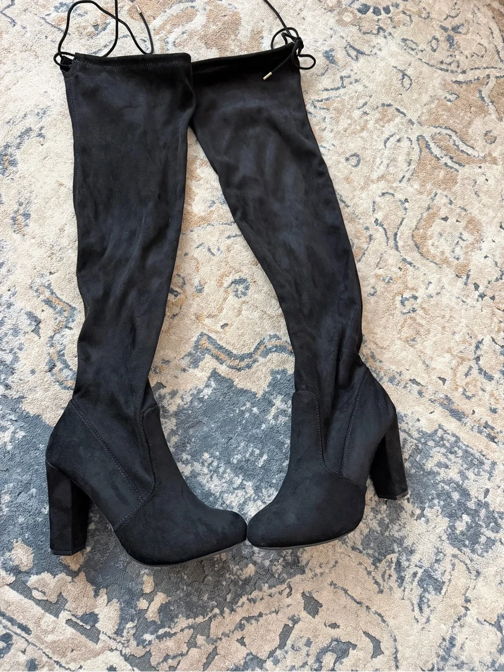 Source Unknown Black Over-the-Knee Block Heel Boots